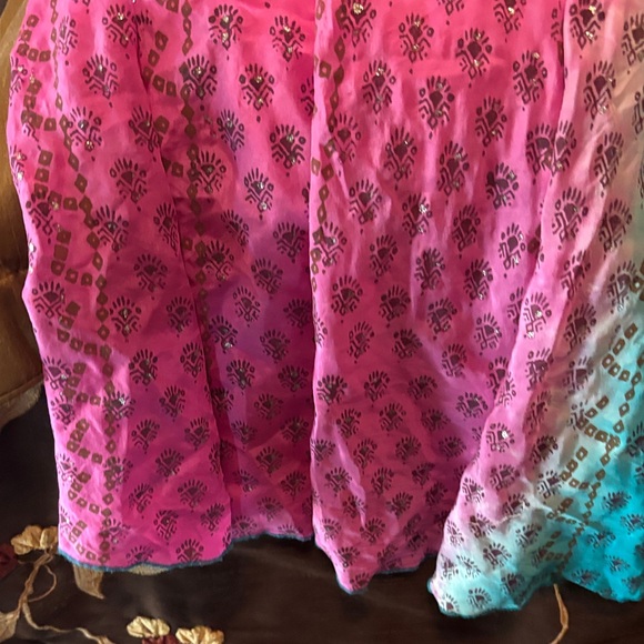 Tracy Evans Pink and Blue A-Line Skirt - Picture 4 of 7